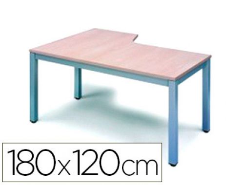 Mesa de escritorio rocada serie executive forma em l direita 180x120 cm acabamento ad02 aluminio/cinza , Rocada , 78582 , 8427951991263